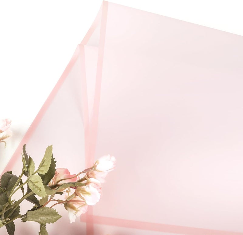 FUHITIM 20 Sheets Flower Wrapping Paper - Waterproof Floral Bouquet Packaging Paper for DIY Crafts，Florist Supplies Packaging Paper for Wedding Birthday Gift (Translucent Light Pink) - Image 4
